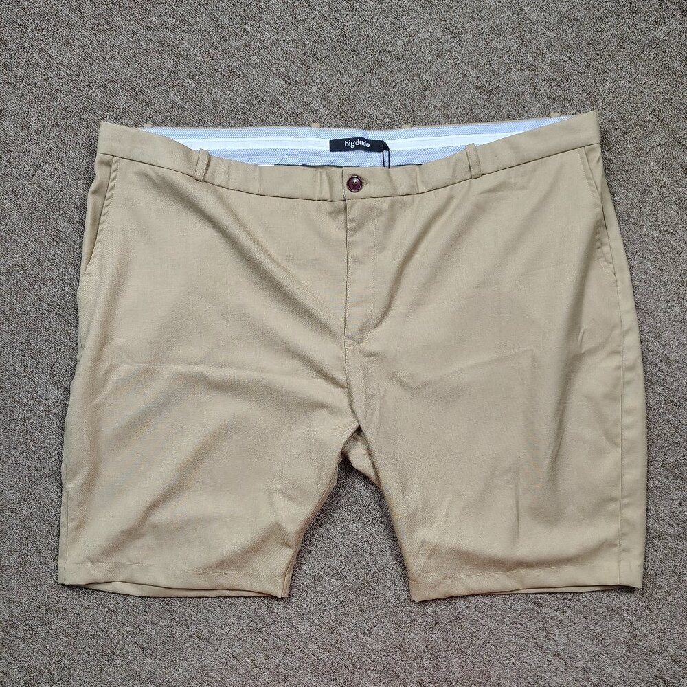BIGDUDE Shorts Men's 54 Brown Tailored Chino Regular Fit Classic Summer